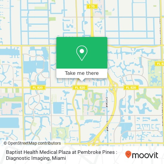 Baptist Health Medical Plaza at Pembroke Pines : Diagnostic Imaging map
