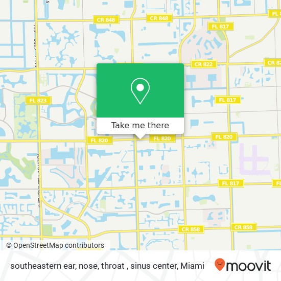 southeastern ear, nose, throat , sinus center map