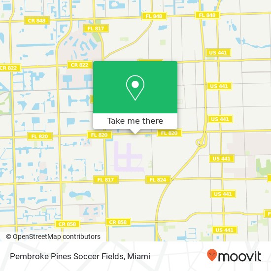 Pembroke Pines Soccer Fields map