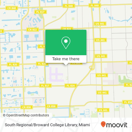 South Regional / Broward College Library map