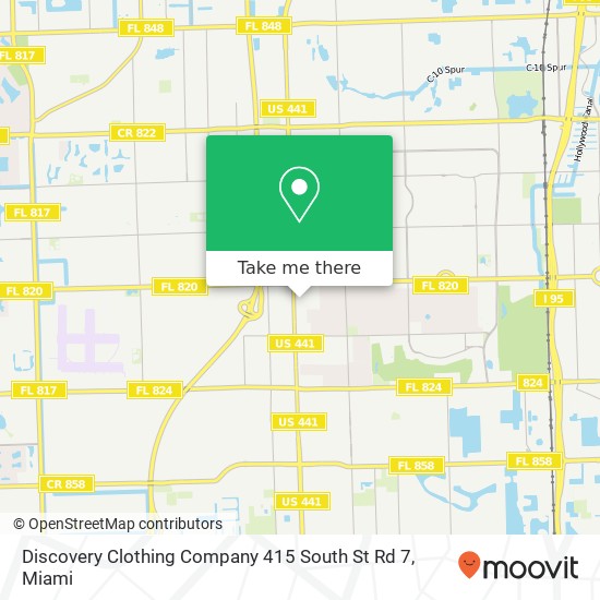 Mapa de Discovery Clothing Company 415 South St Rd 7