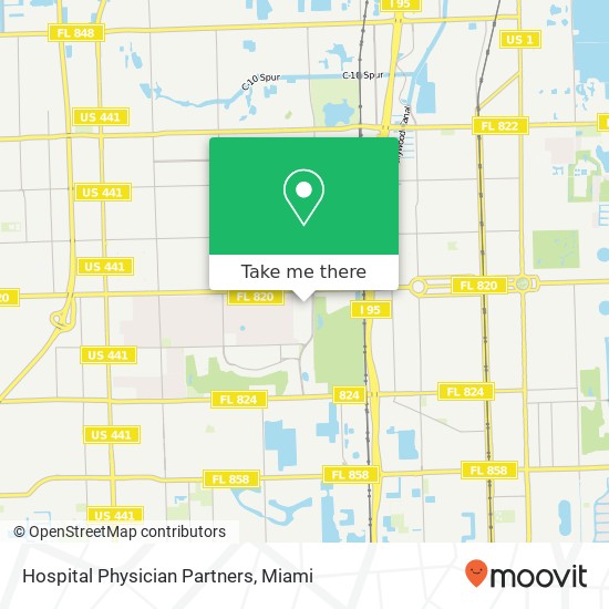 Mapa de Hospital Physician Partners
