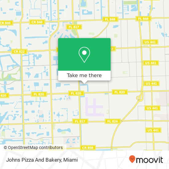 Mapa de Johns Pizza And Bakery