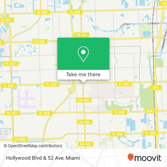 Mapa de Hollywood Blvd & 52 Ave