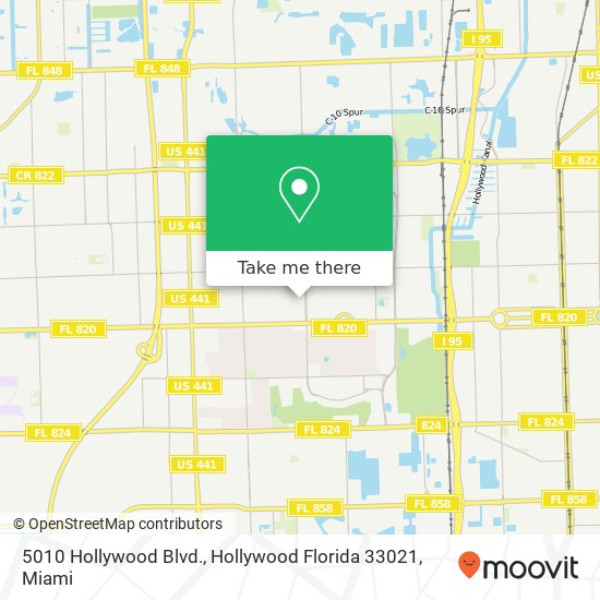 Mapa de 5010 Hollywood Blvd., Hollywood Florida 33021