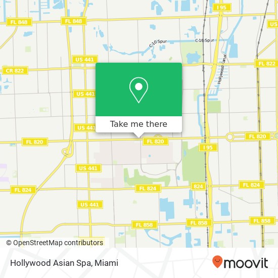 Hollywood Asian Spa map