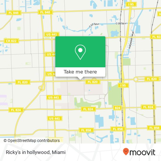 Ricky's in hollywood map