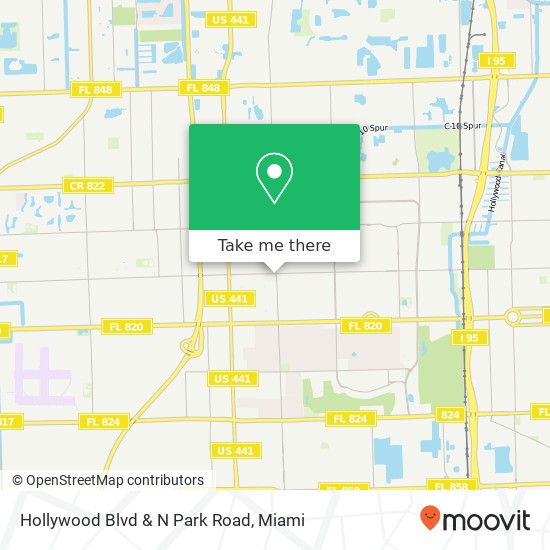 Hollywood Blvd & N Park Road map