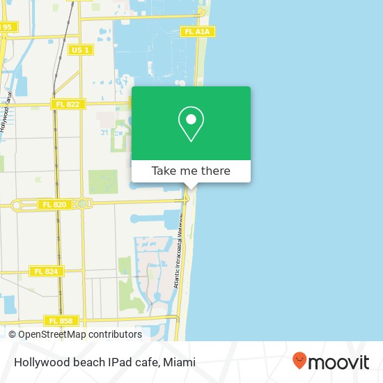 Hollywood beach IPad cafe map