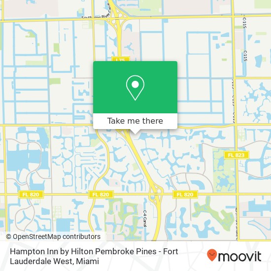 Mapa de Hampton Inn by Hilton Pembroke Pines - Fort Lauderdale West