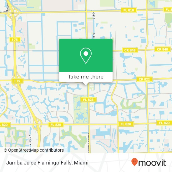 Jamba Juice Flamingo Falls map