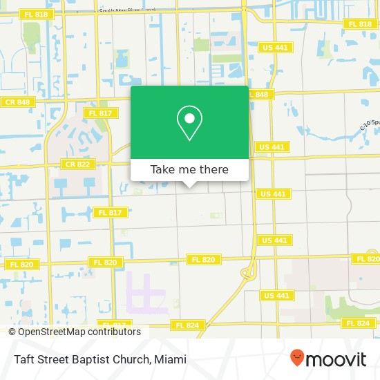 Taft Street Baptist Church map