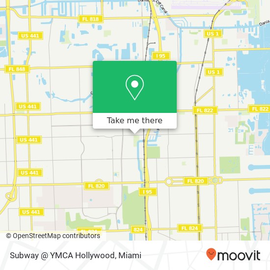 Mapa de Subway @ YMCA Hollywood
