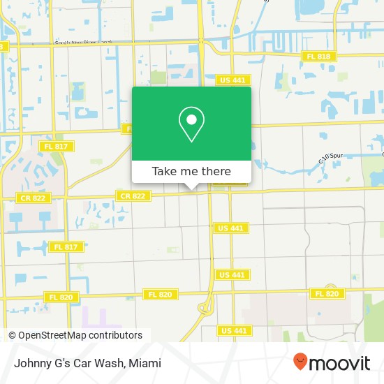 Johnny G's Car Wash map