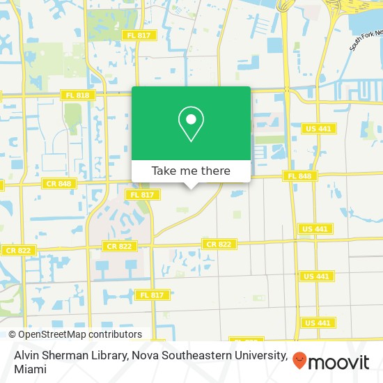 Alvin Sherman Library, Nova Southeastern University map