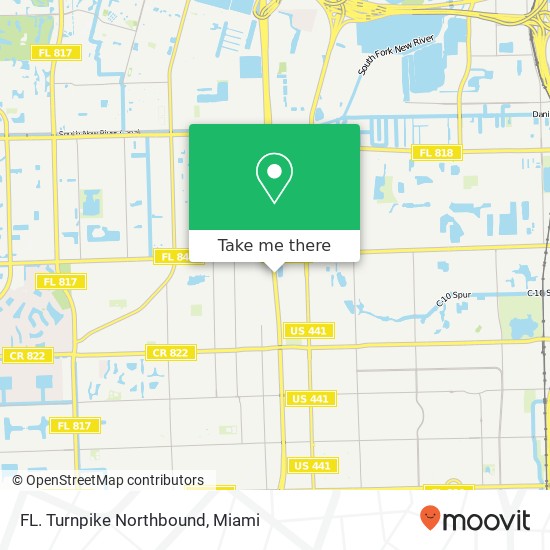 FL. Turnpike Northbound map