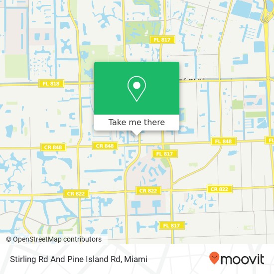 Stirling Rd And Pine Island Rd map