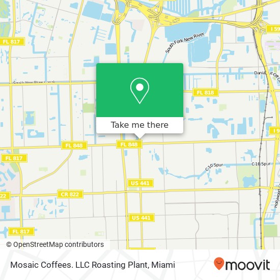 Mapa de Mosaic Coffees. LLC Roasting Plant