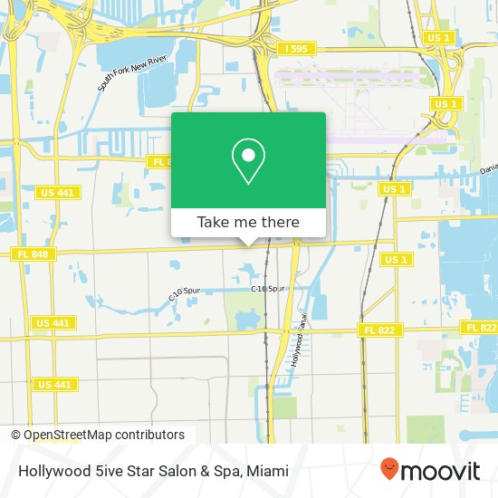 Mapa de Hollywood 5ive Star Salon & Spa