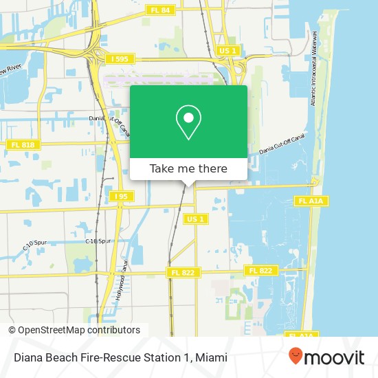 Diana Beach Fire-Rescue Station 1 map