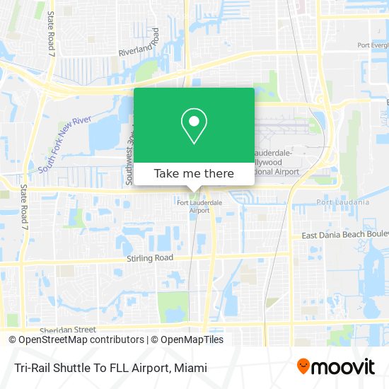 Tri-Rail Shuttle To FLL Airport map