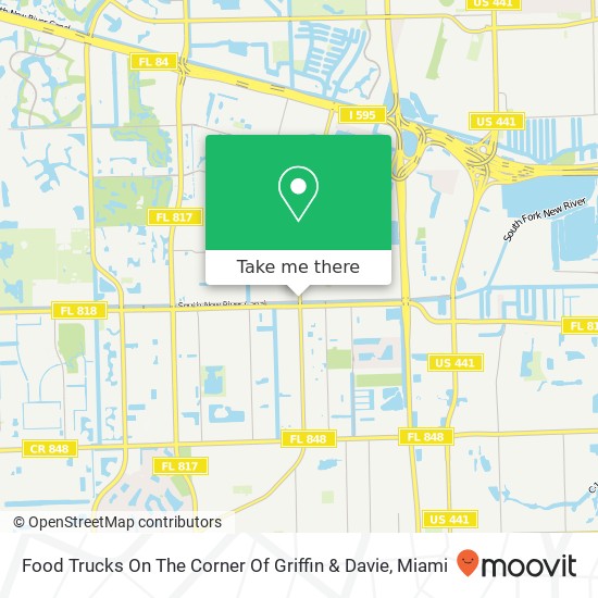 Mapa de Food Trucks On The Corner Of Griffin & Davie