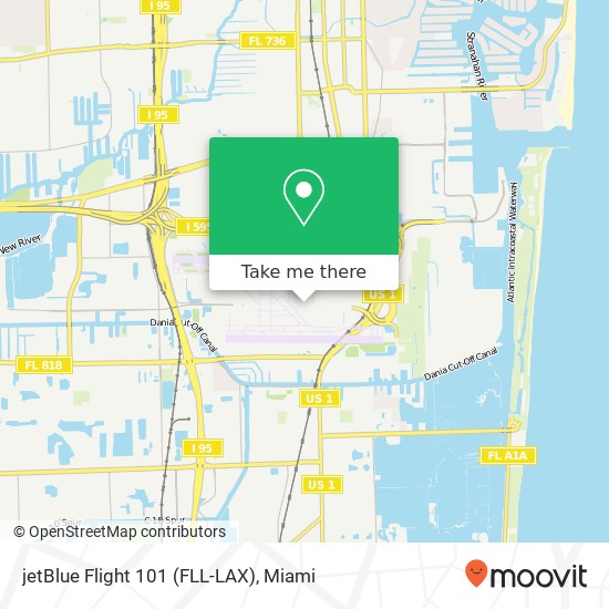 jetBlue Flight 101 (FLL-LAX) map