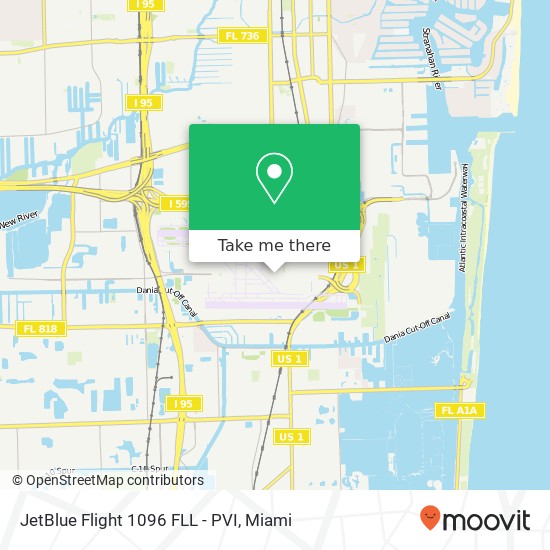 Mapa de JetBlue Flight 1096 FLL - PVI