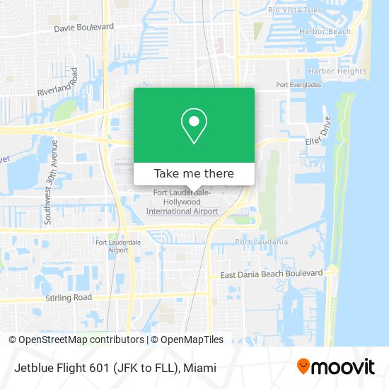 Mapa de Jetblue Flight 601 (JFK to FLL)