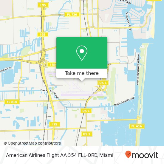 Mapa de American Airlines Flight AA 354 FLL-ORD