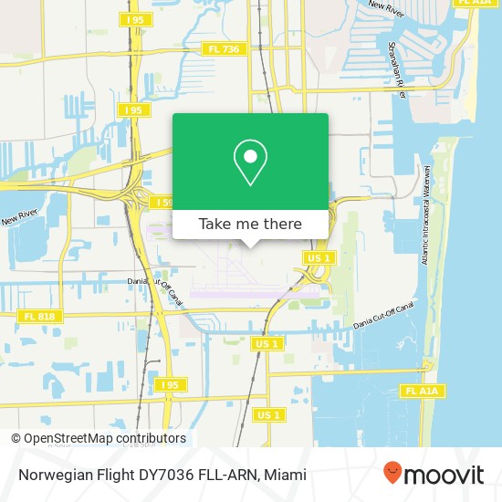 Mapa de Norwegian Flight DY7036 FLL-ARN