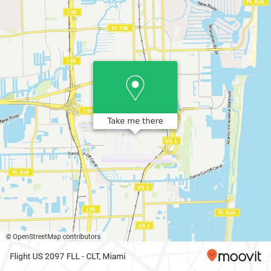 Flight US 2097 FLL - CLT map