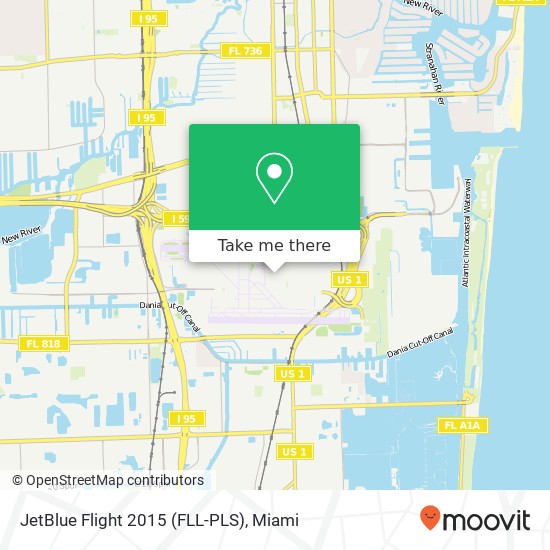 Mapa de JetBlue Flight 2015 (FLL-PLS)