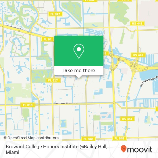 Mapa de Broward College Honors Institute @Bailey Hall