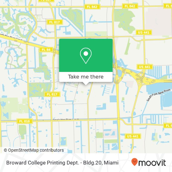Broward College Printing Dept. - Bldg.20 map