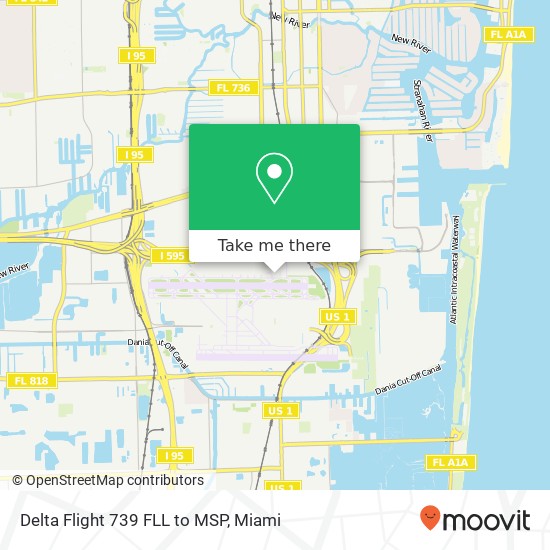 Mapa de Delta Flight 739 FLL to MSP