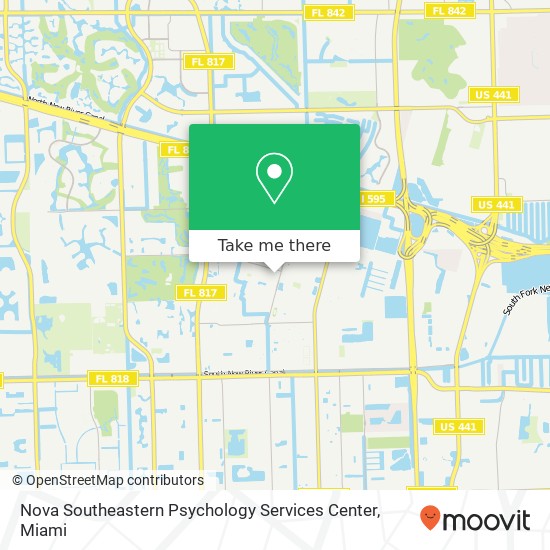 Mapa de Nova Southeastern Psychology Services Center