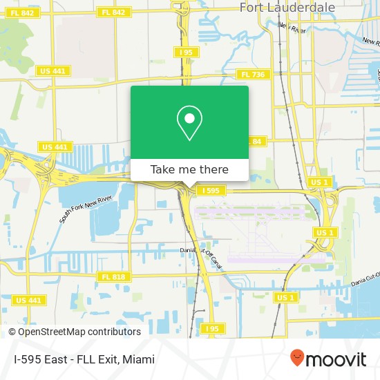 I-595 East - FLL Exit map