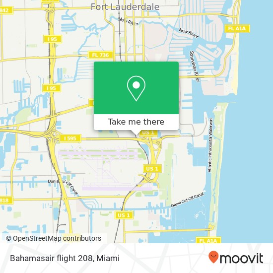 Bahamasair flight 208 map