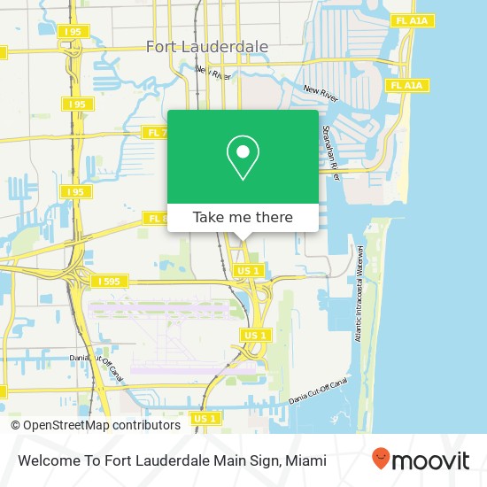 Welcome To Fort Lauderdale Main Sign map