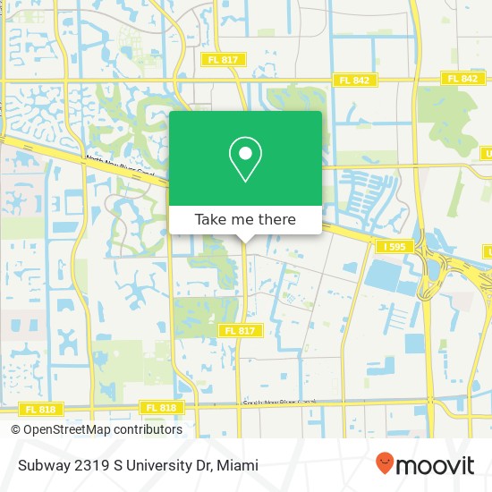 Subway 2319 S University Dr map