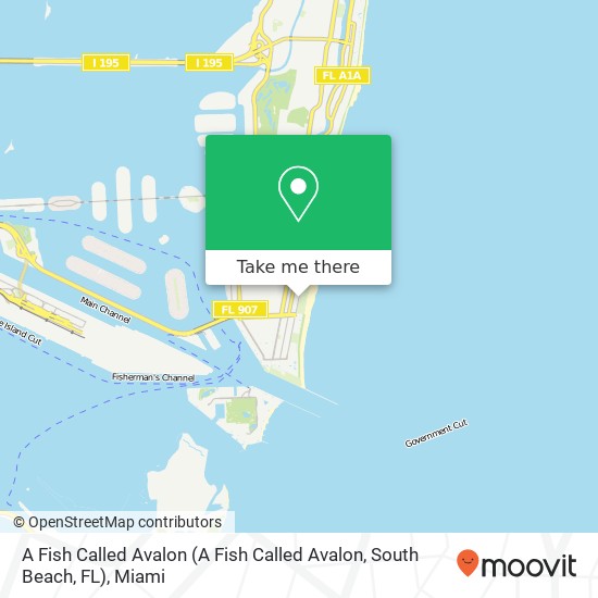 Mapa de A Fish Called Avalon (A Fish Called Avalon, South Beach, FL)