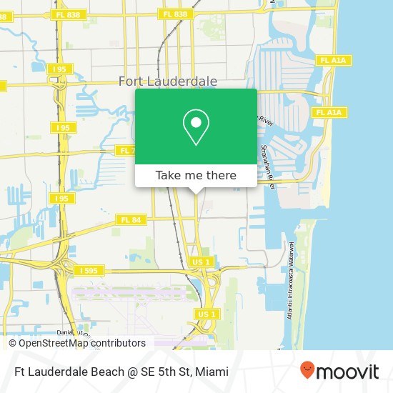 Mapa de Ft Lauderdale Beach @ SE 5th St