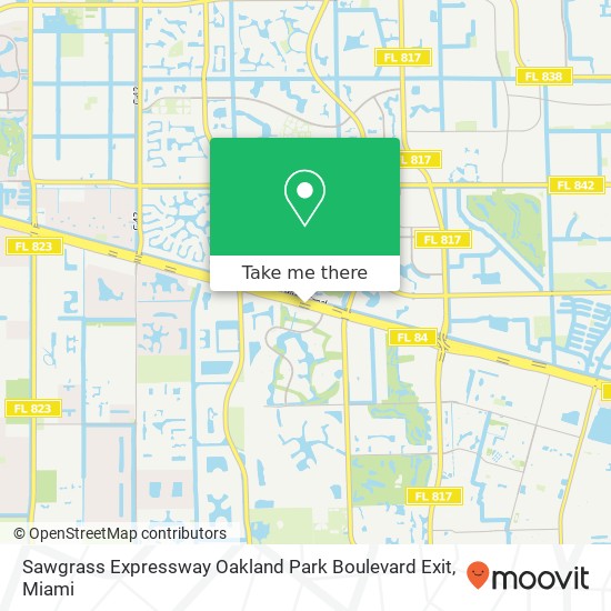 Sawgrass Expressway Oakland Park Boulevard Exit map