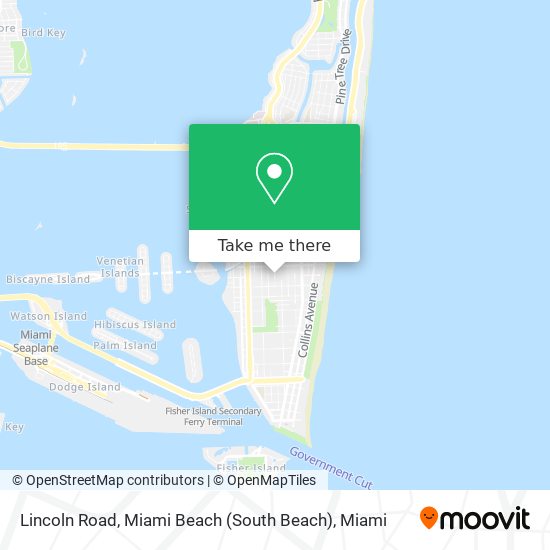 Mapa de Lincoln Road, Miami Beach (South Beach)