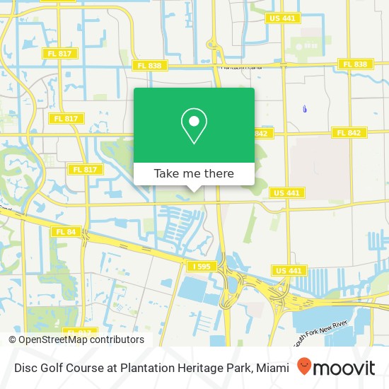 Disc Golf Course at Plantation Heritage Park map