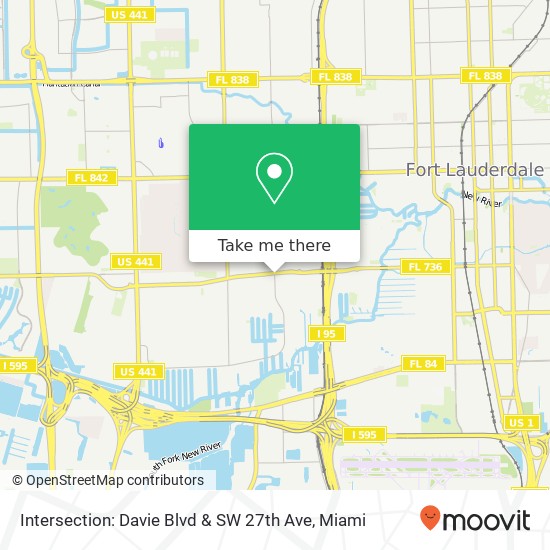 Mapa de Intersection: Davie Blvd & SW 27th Ave