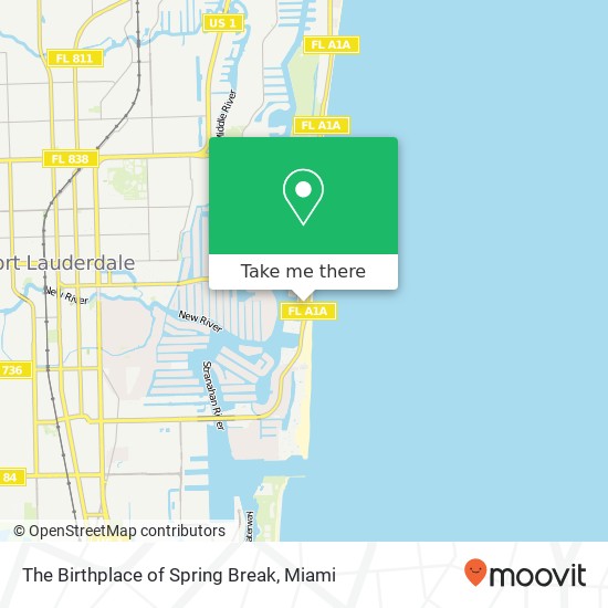 The Birthplace of Spring Break map