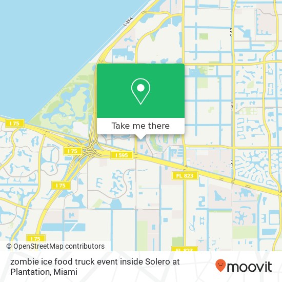 Mapa de zombie ice food truck event inside Solero at Plantation