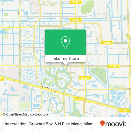 Intersection : Broward Blvd & N Pine Island map